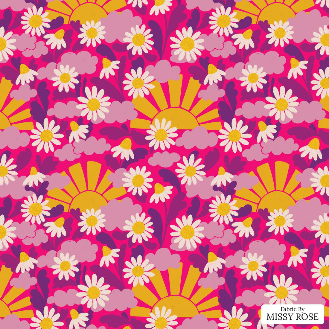 Rosie Browett 02 - flat view of the print, zoom in for detail | Fabric by Missy Rose