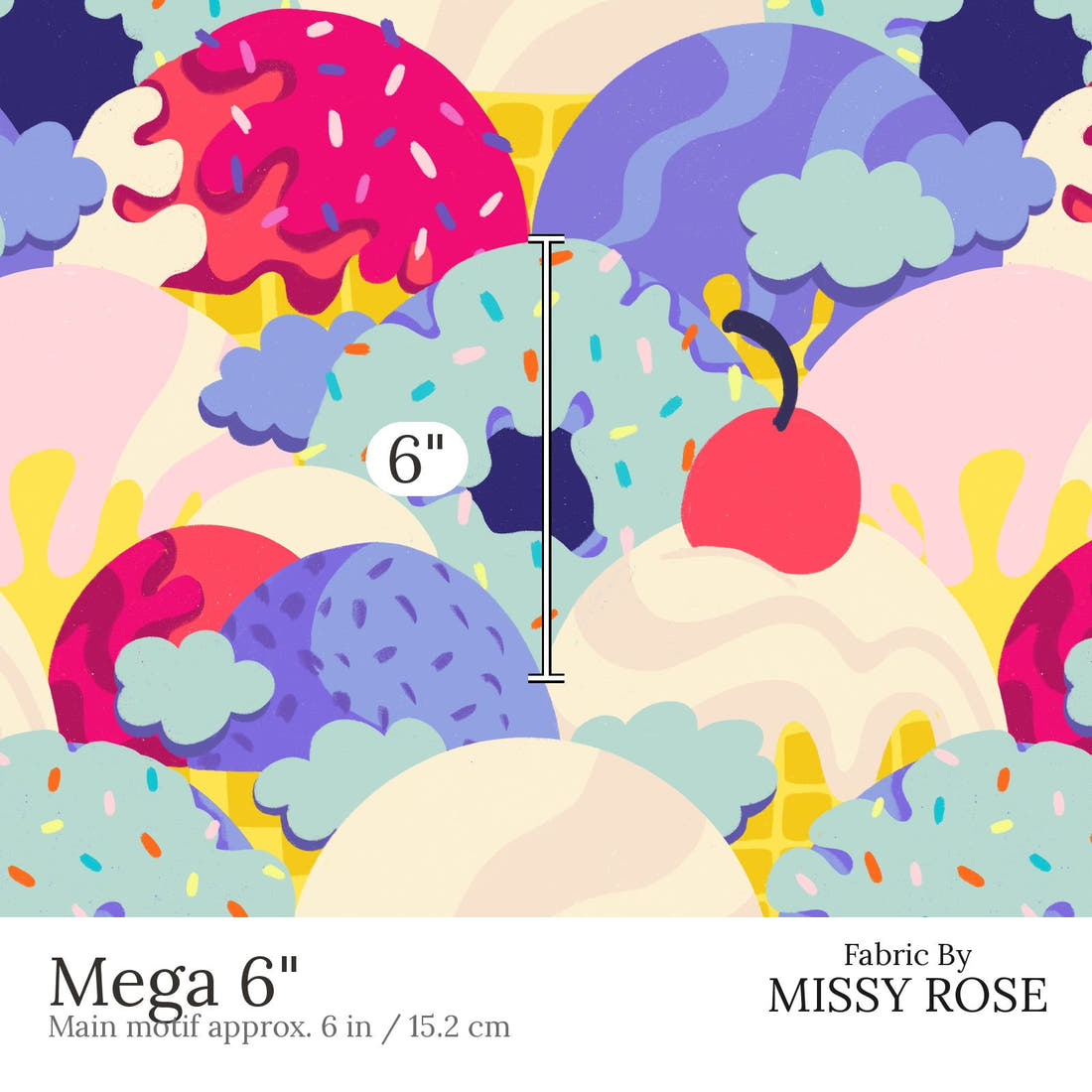 Rosie Browett 03 Mega 6 inch print scale guide | Fabric by Missy Rose