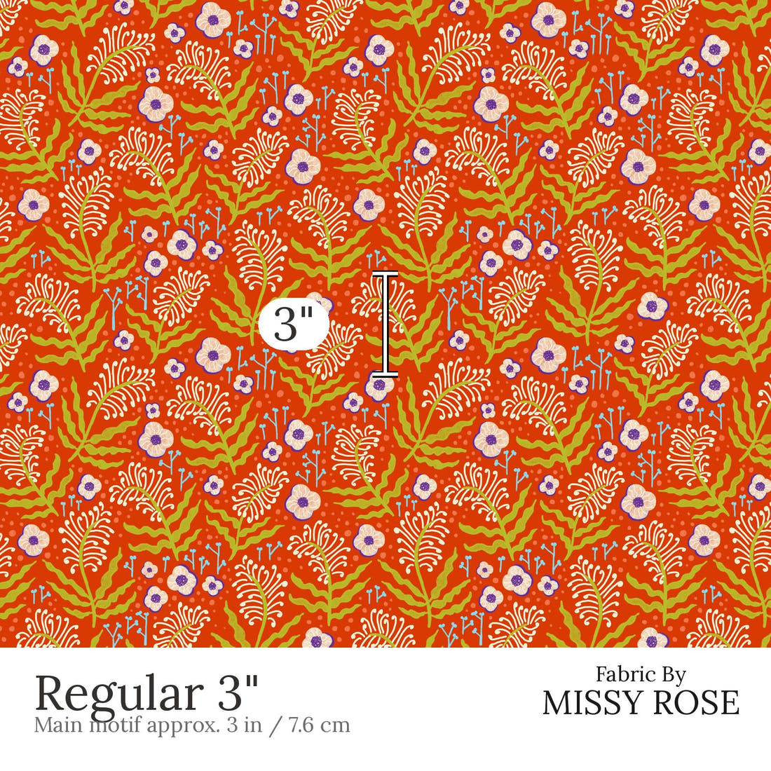 Rosie Browett 04 Regular 3 inch print scale guide | Fabric by Missy Rose