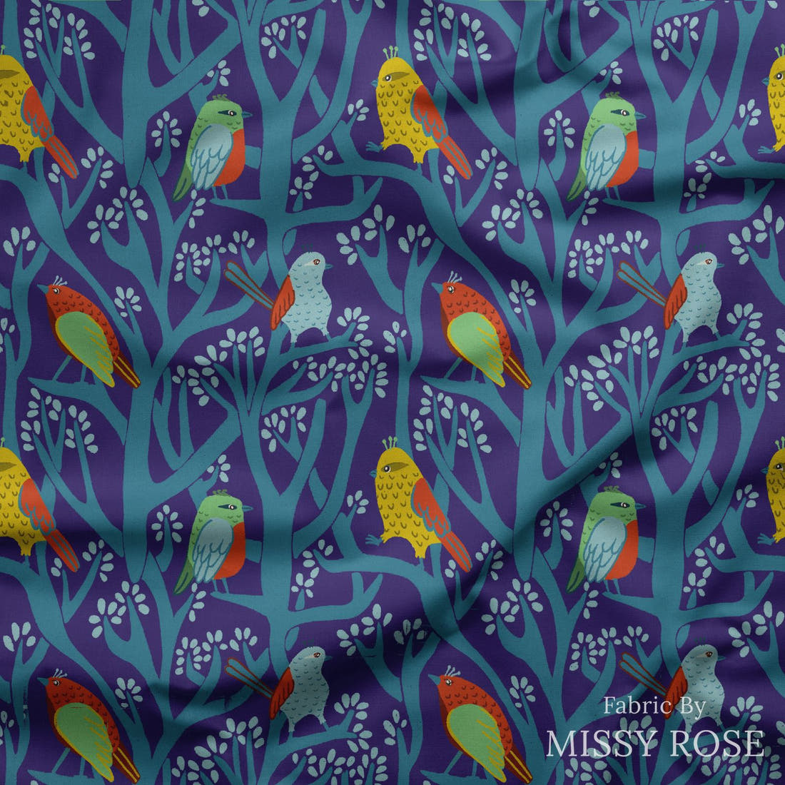Rosie Browett 06 draped fabric mockup - custom printed fabric by the metre | Fabric by Missy Rose
