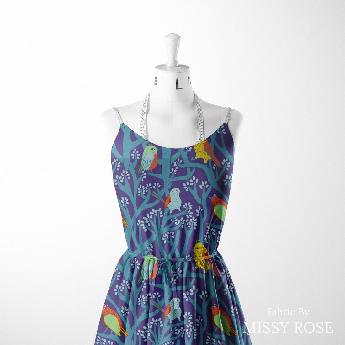 Rosie Browett 06 sewn into a womens dress form - see how the print looks made up | Fabric by Missy Rose