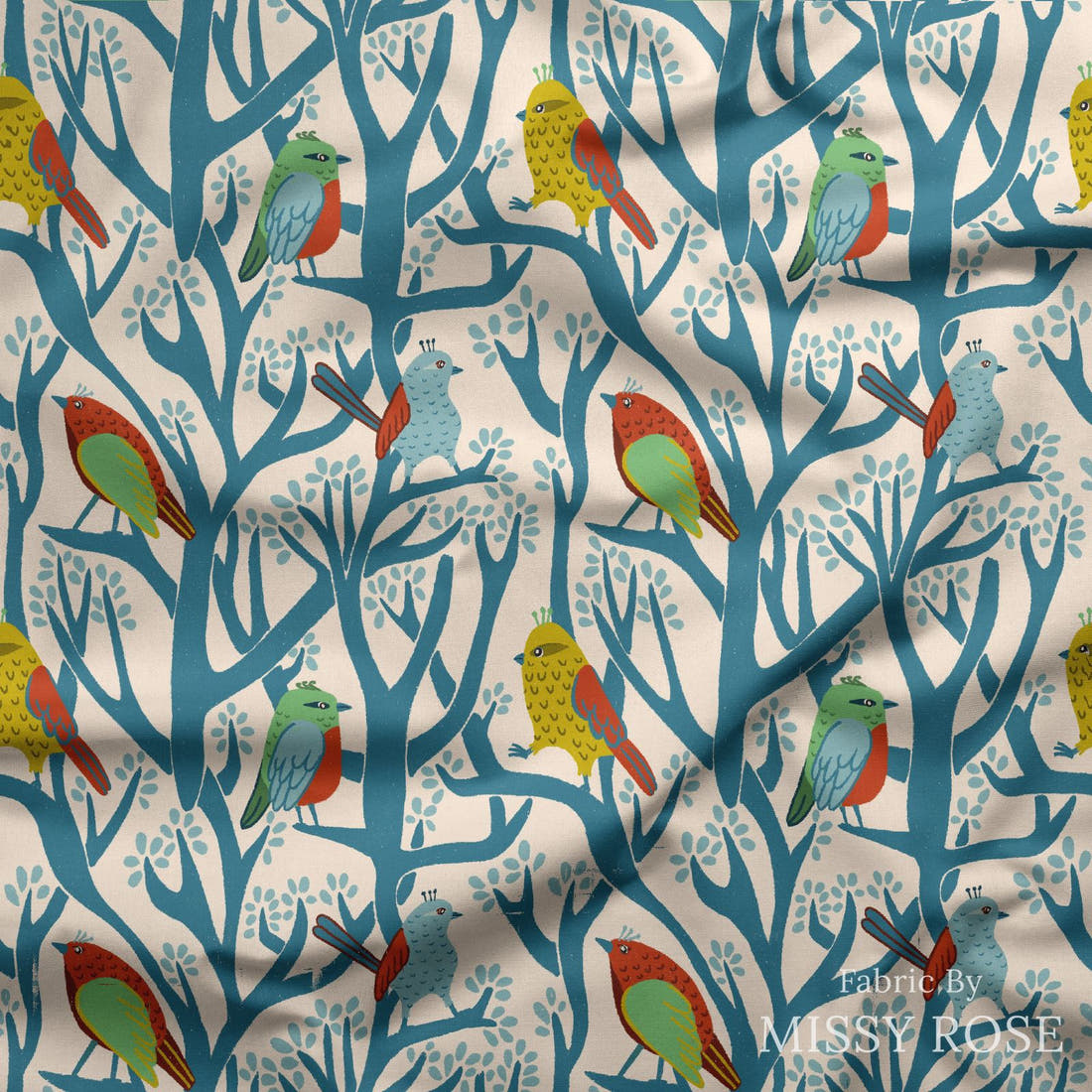Rosie Browett 07 draped fabric mockup - custom printed fabric by the metre | Fabric by Missy Rose