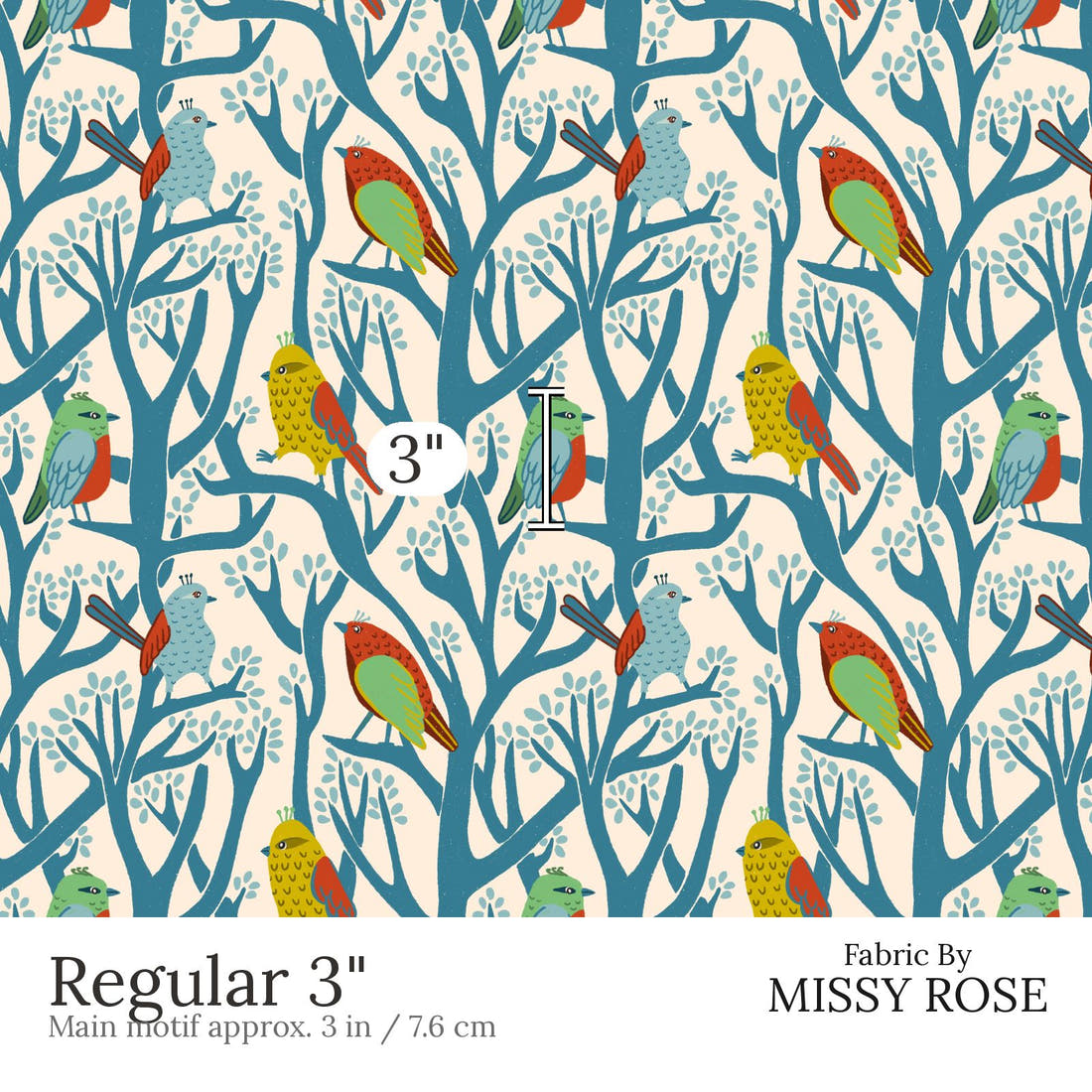 Rosie Browett 07 Regular 3 inch print scale guide | Fabric by Missy Rose