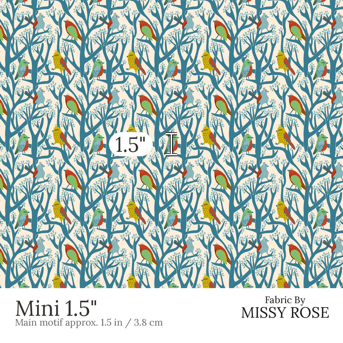 Rosie Browett 07 Mini 1.5 inch print scale guide | Fabric by Missy Rose