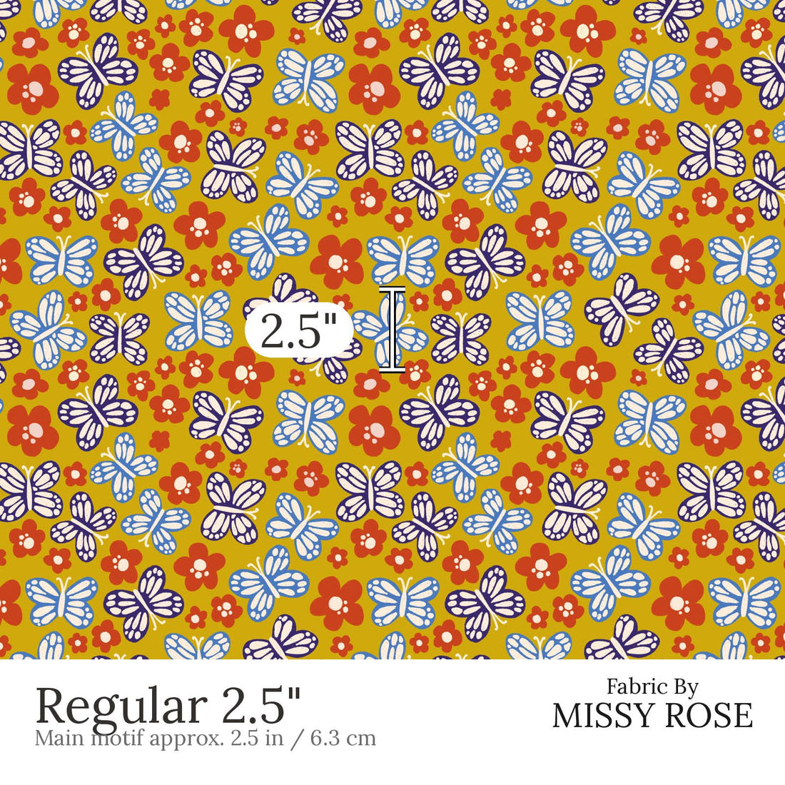 Rosie Browett 09 Regular 2.5 inch print scale guide | Fabric by Missy Rose