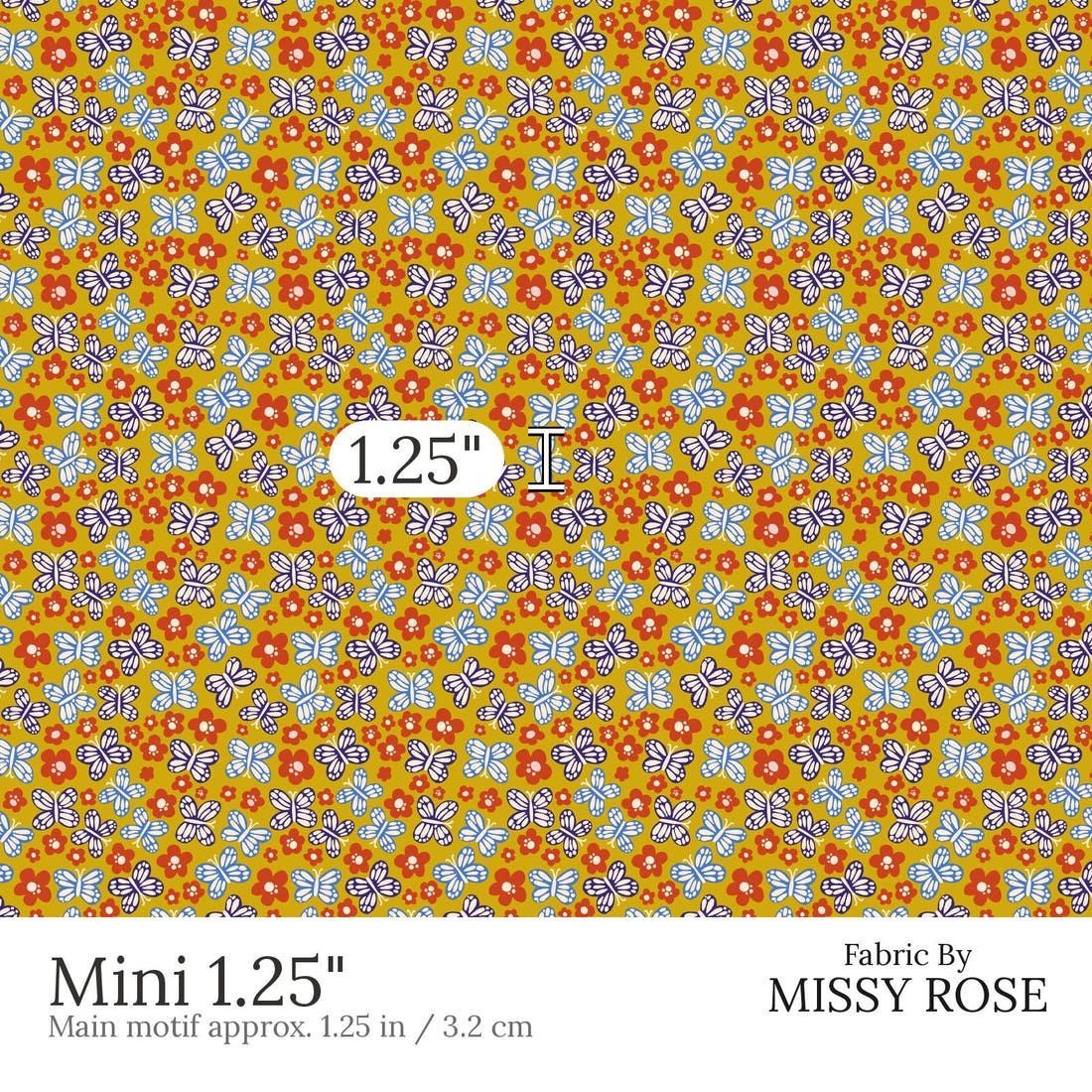 Rosie Browett 09 Mini 1.25 inch print scale guide | Fabric by Missy Rose