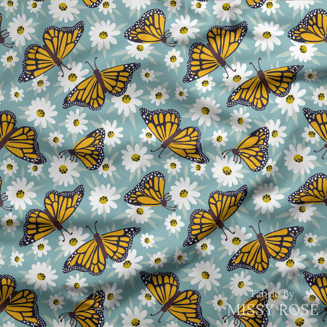 Rosie Browett 10 draped fabric mockup - custom printed fabric by the metre | Fabric by Missy Rose