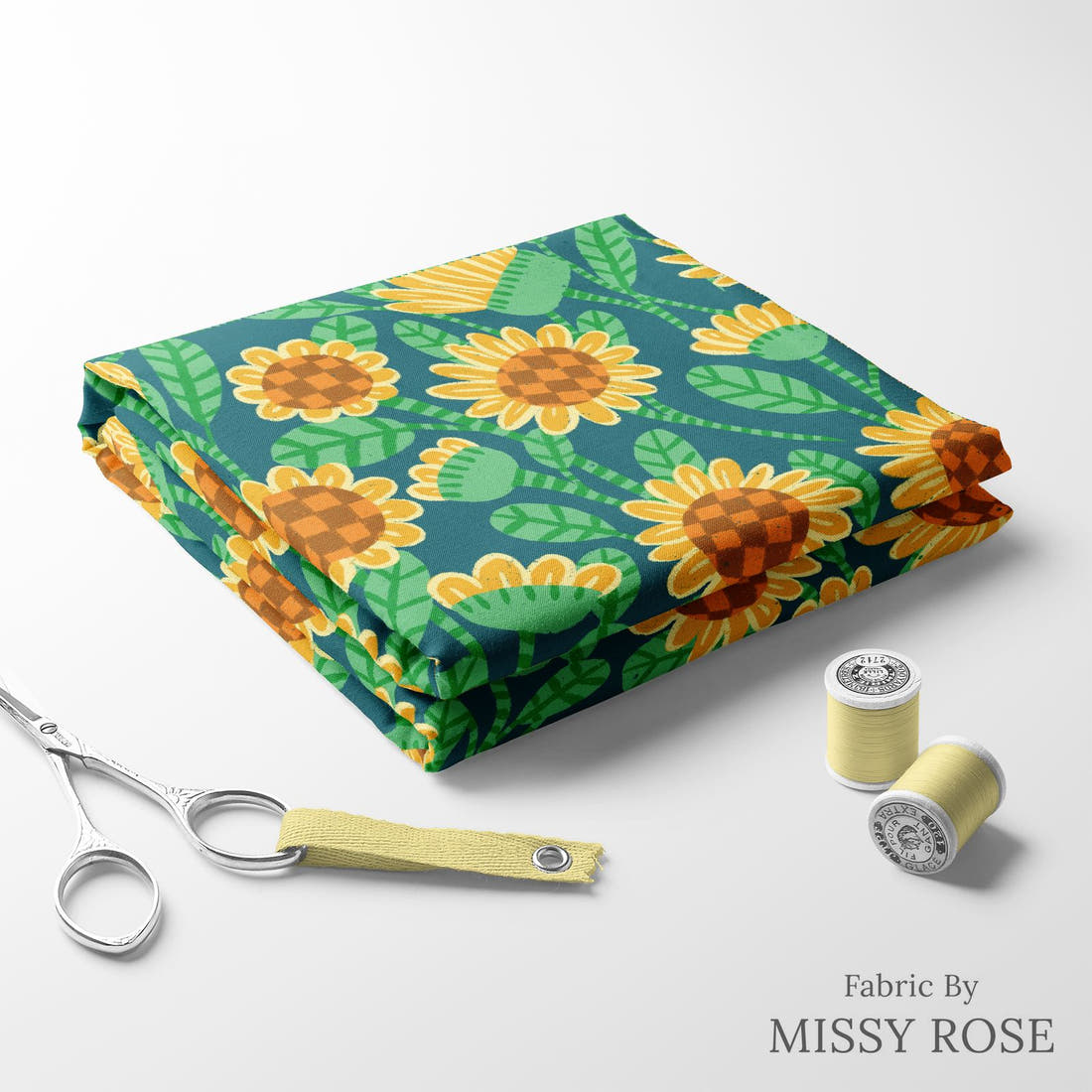 Rosie Browett 11 folded fabric stack with matching thread - pre-order fabric Australia | Fabric by Missy Rose