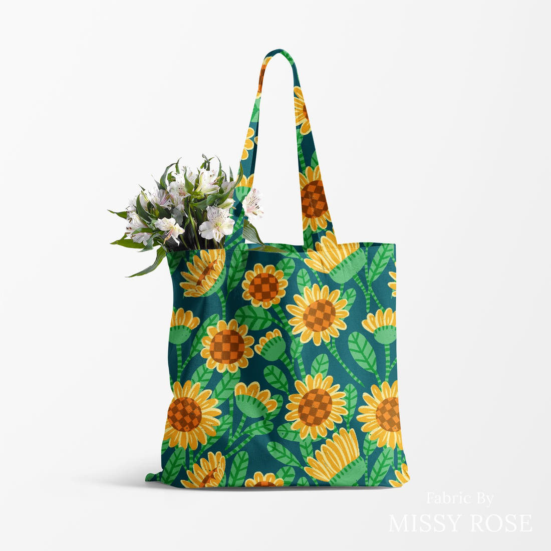 Rosie Browett 11 sewn into a tote bag - see how the print looks made up | Fabric by Missy Rose