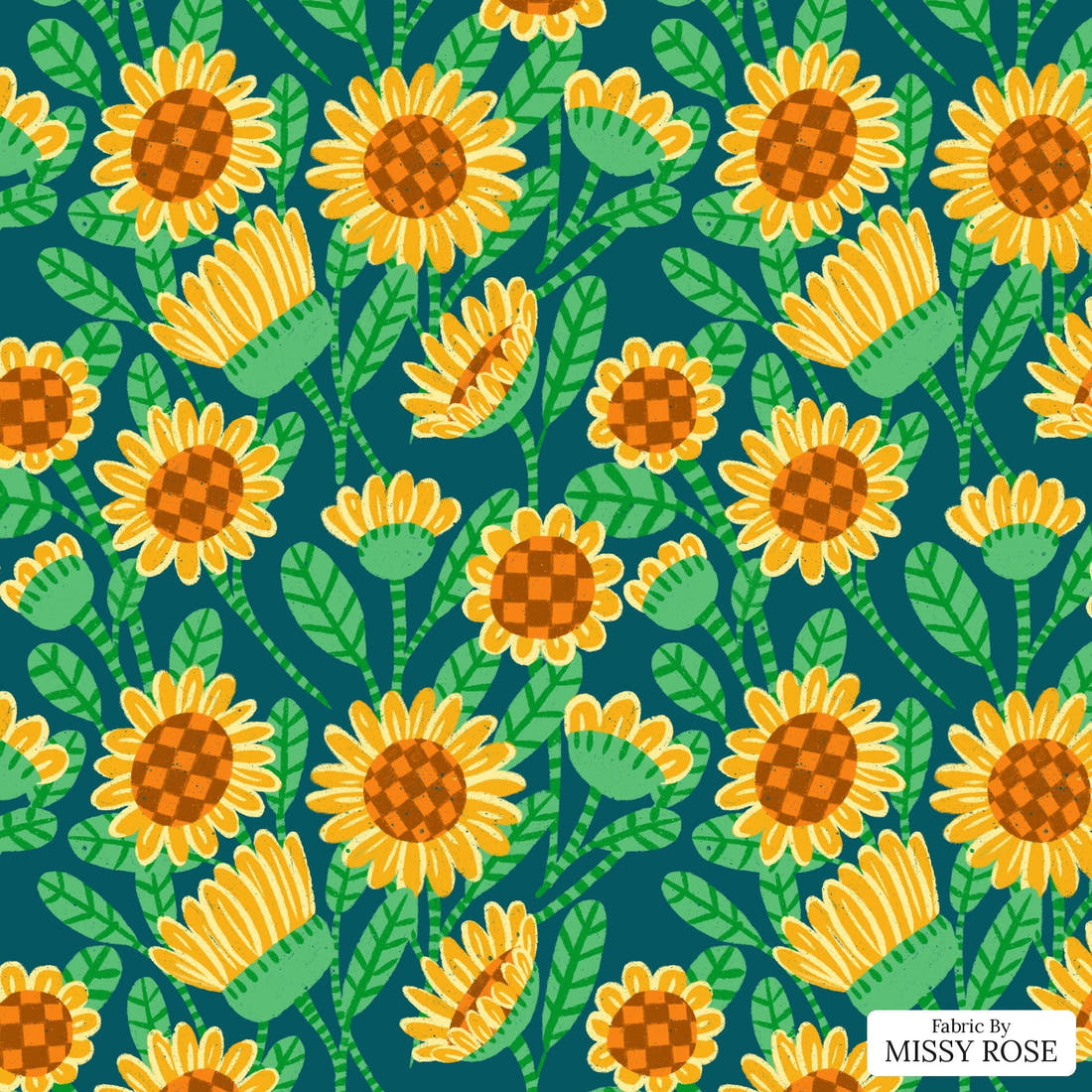 Rosie Browett 11 - flat view of the print, zoom in for detail | Fabric by Missy Rose