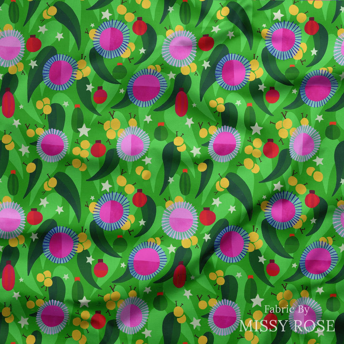 Rosie Browett 12 draped fabric mockup - custom printed fabric by the metre | Fabric by Missy Rose