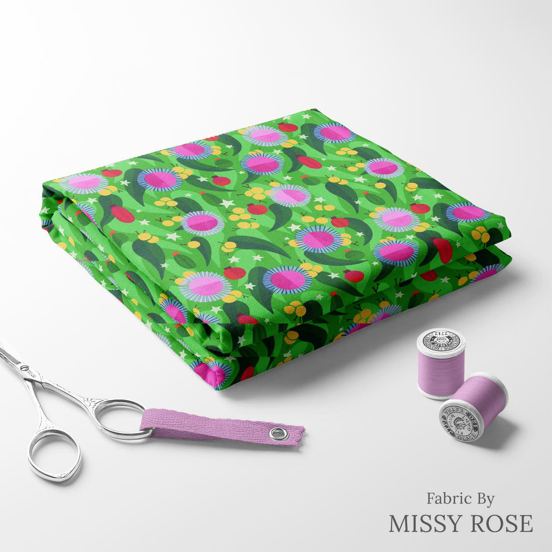 Rosie Browett 12 folded fabric stack with matching thread - pre-order fabric Australia | Fabric by Missy Rose