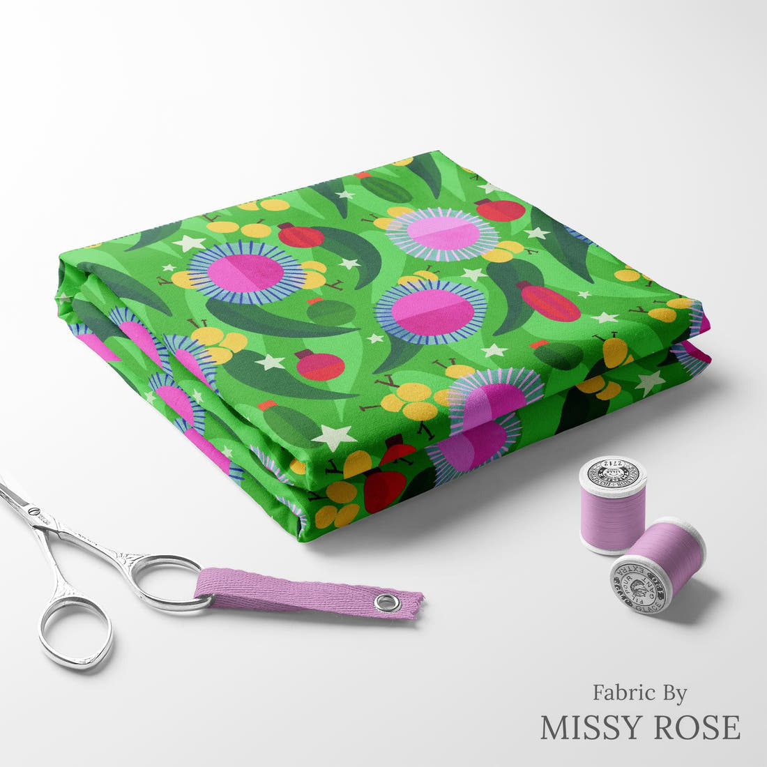 Rosie Browett 12 folded fabric stack with matching thread - pre-order fabric Australia | Fabric by Missy Rose