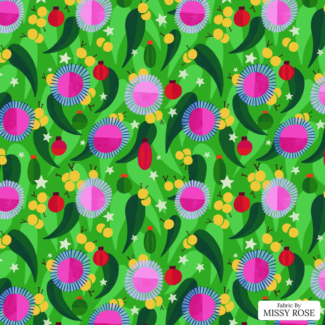Rosie Browett 12 - flat view of the print, zoom in for detail | Fabric by Missy Rose