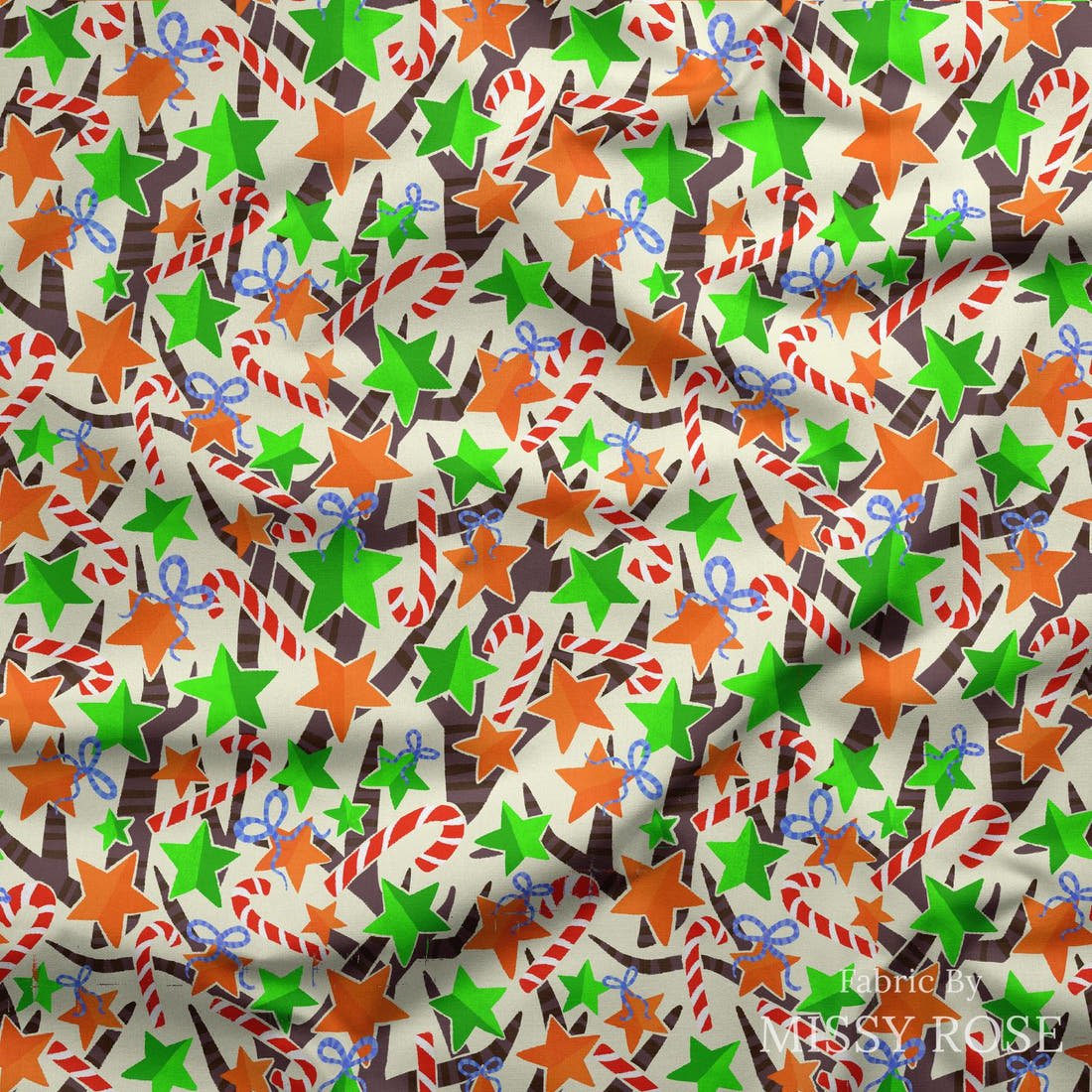 Rosie Browett 13 draped fabric mockup - custom printed fabric by the metre | Fabric by Missy Rose