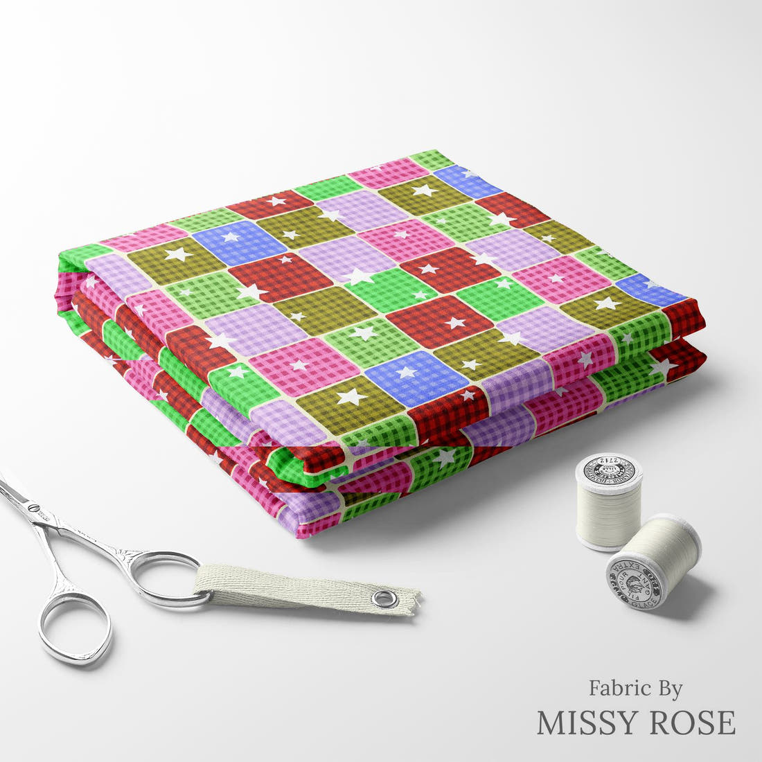 Rosie Browett 14 folded fabric stack with matching thread - pre-order fabric Australia | Fabric by Missy Rose