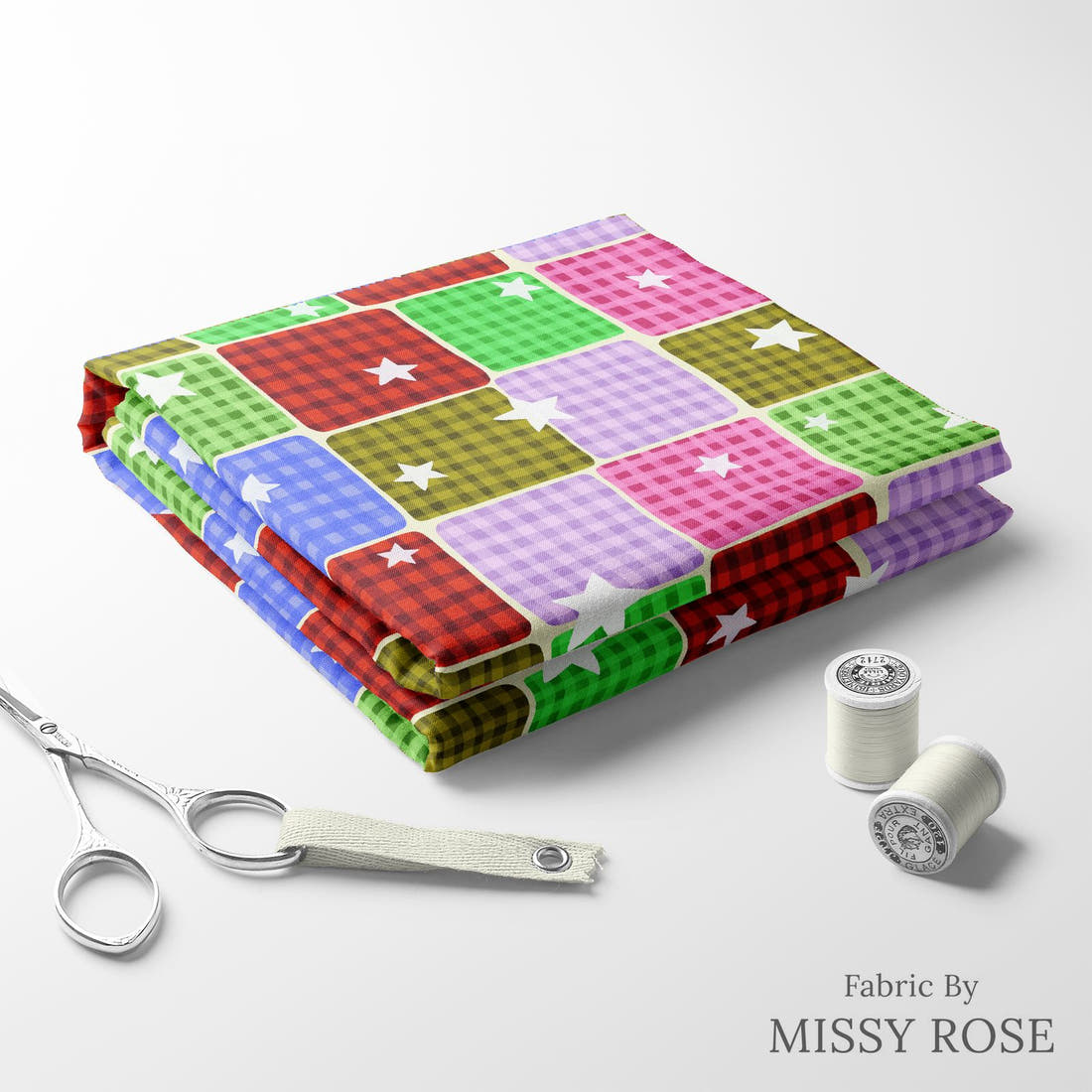 Rosie Browett 14 folded fabric stack with matching thread - pre-order fabric Australia | Fabric by Missy Rose