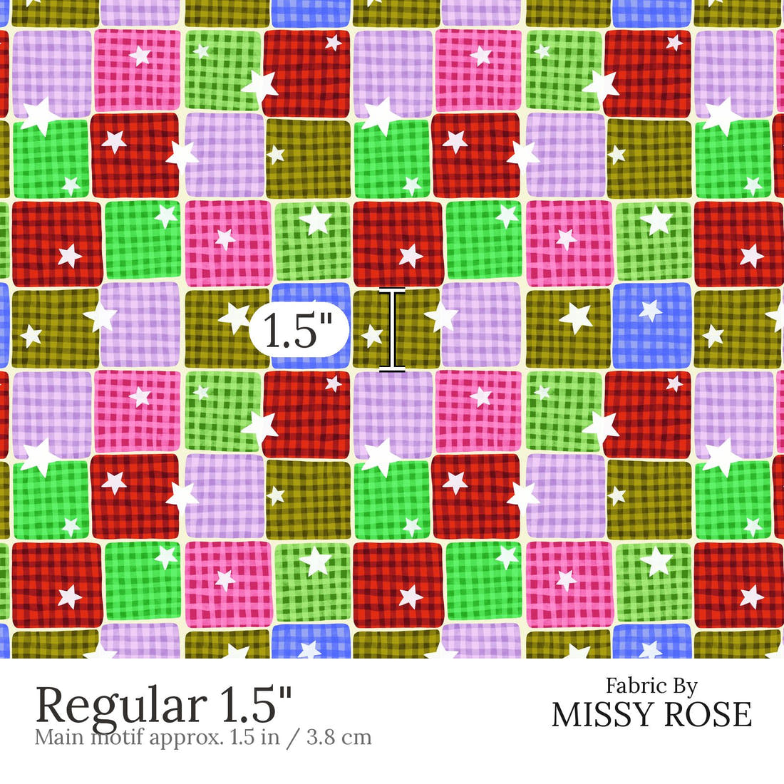 Rosie Browett 14 Regular 1.5 inch print scale guide | Fabric by Missy Rose