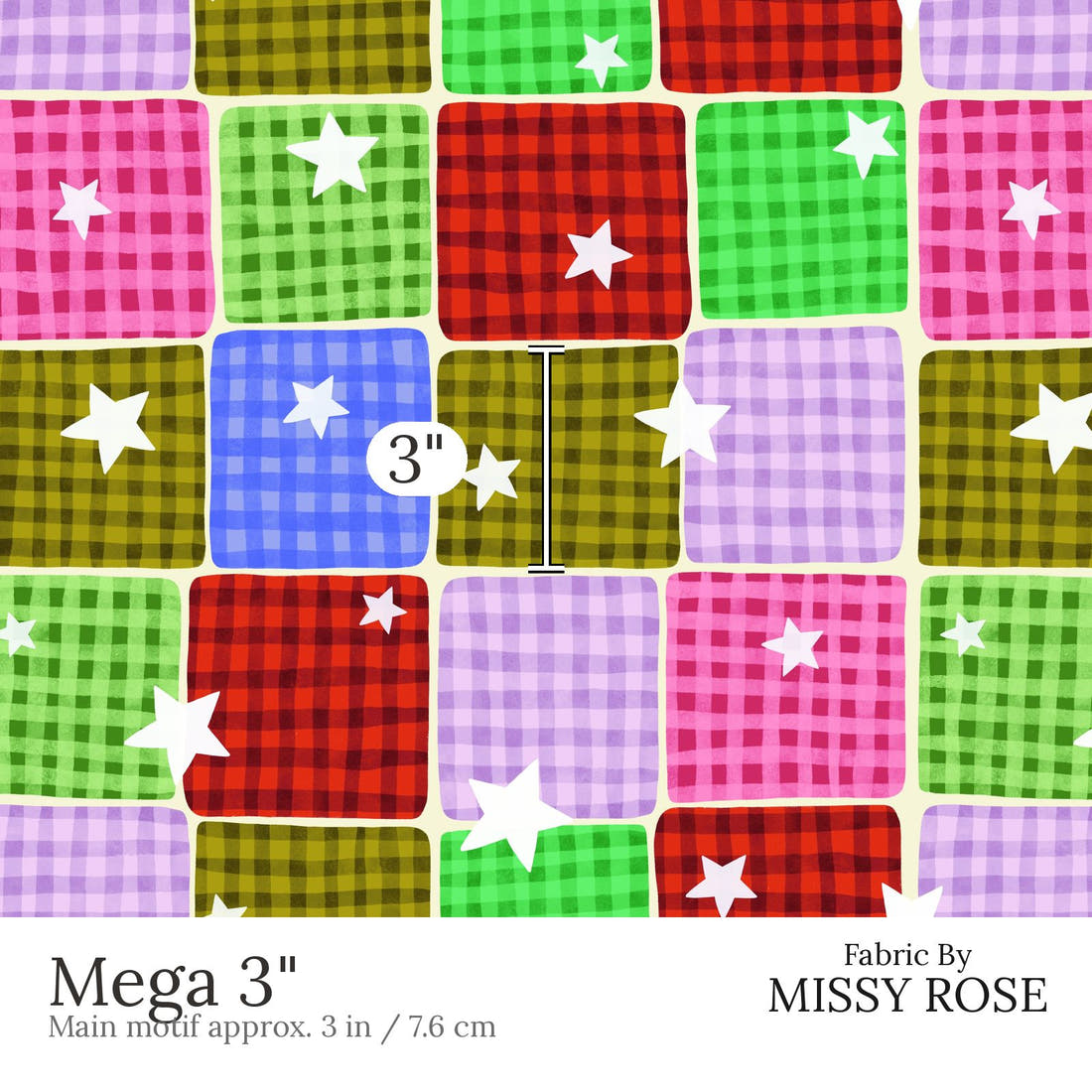 Rosie Browett 14 Mega 3 inch print scale guide | Fabric by Missy Rose