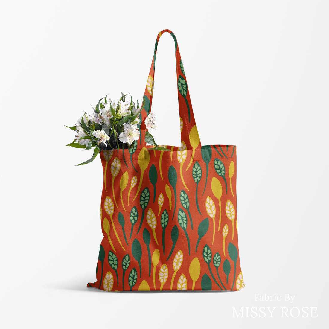 Rosie Browett 15 sewn into a tote bag - see how the print looks made up | Fabric by Missy Rose