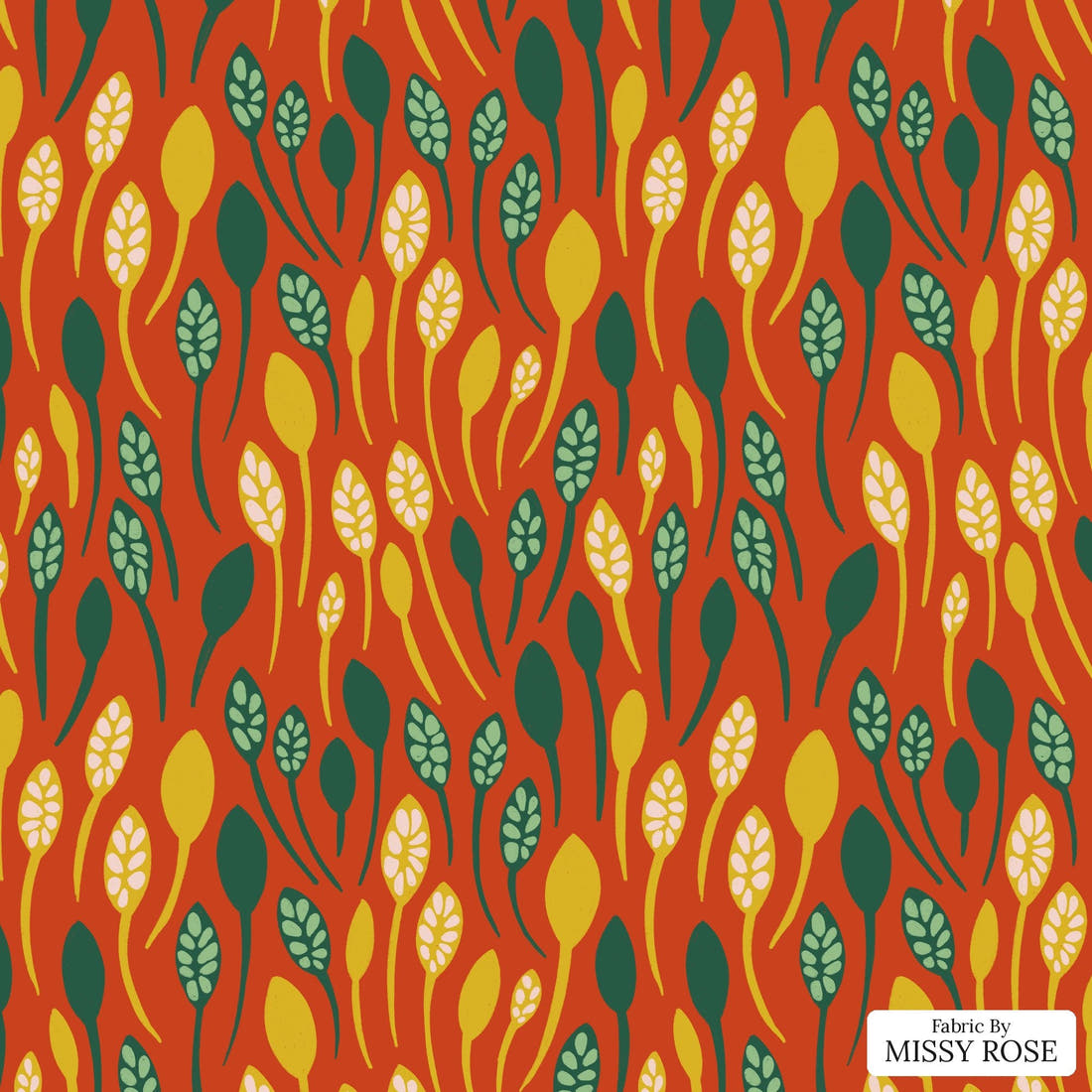 Rosie Browett 15 - flat view of the print, zoom in for detail | Fabric by Missy Rose