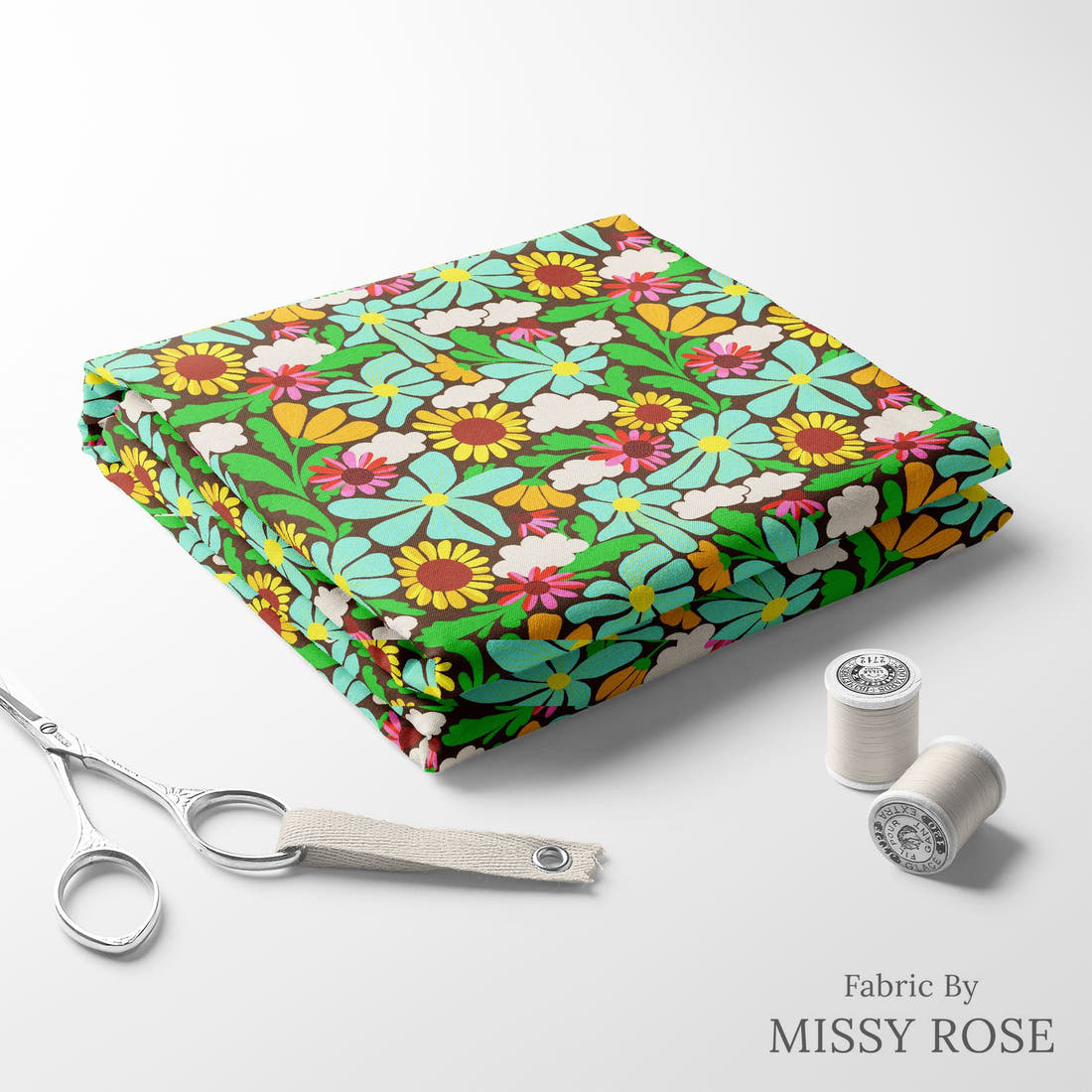 Rosie Browett 17 folded fabric stack with matching thread - pre-order fabric Australia | Fabric by Missy Rose