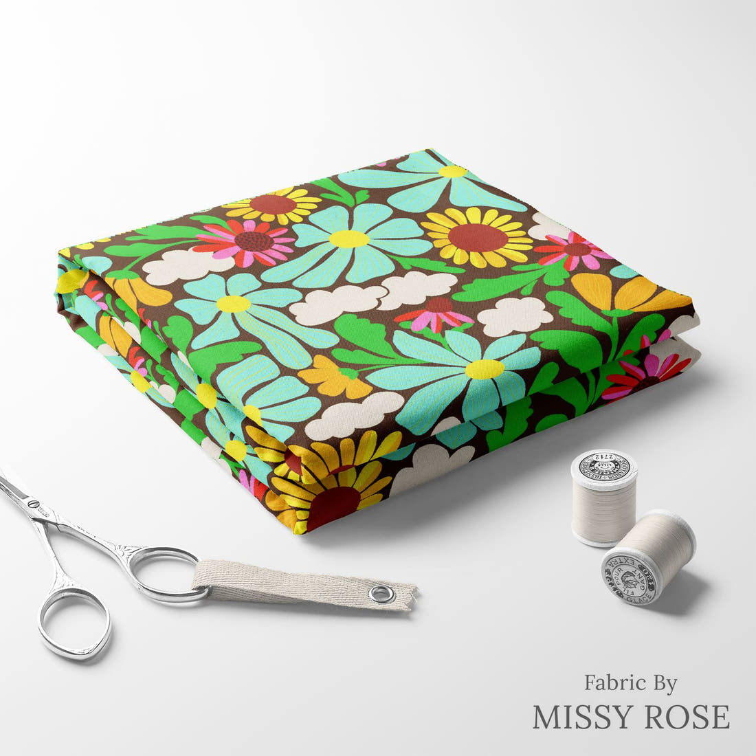 Rosie Browett 17 folded fabric stack with matching thread - pre-order fabric Australia | Fabric by Missy Rose