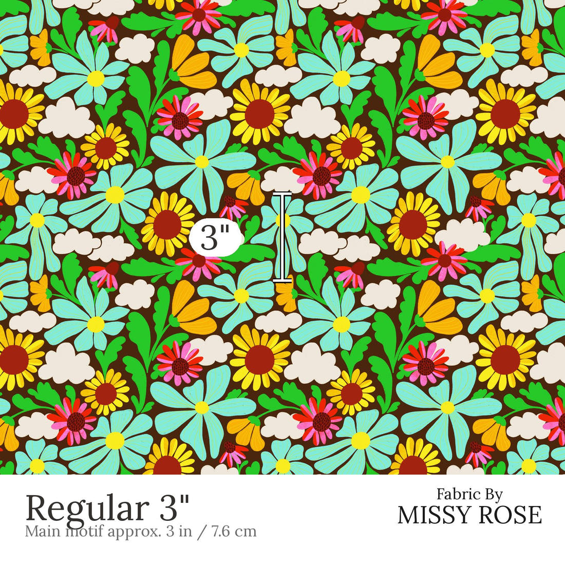 Rosie Browett 17 Regular 3 inch print scale guide | Fabric by Missy Rose