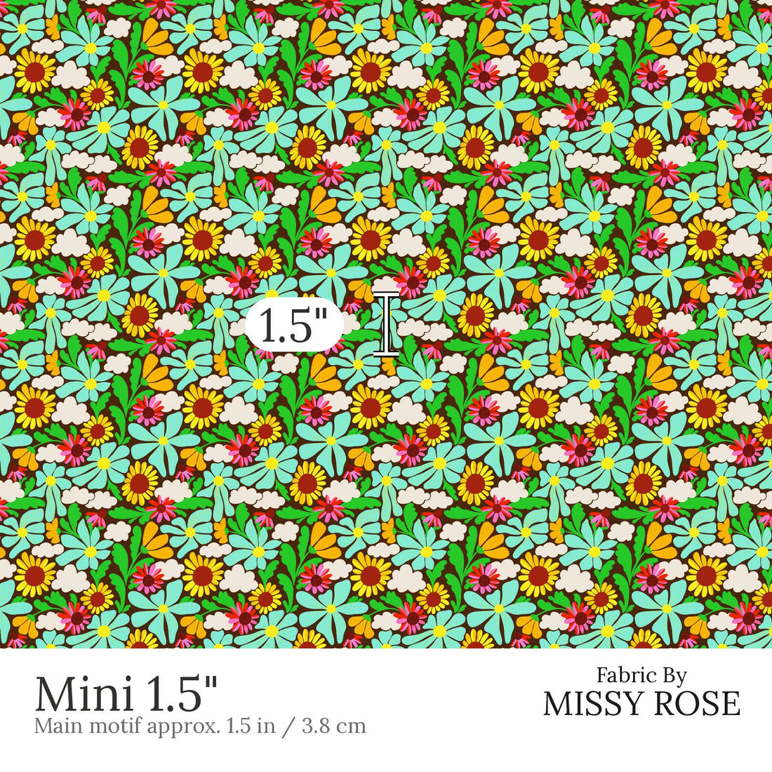 Rosie Browett 17 Mini 1.5 inch print scale guide | Fabric by Missy Rose
