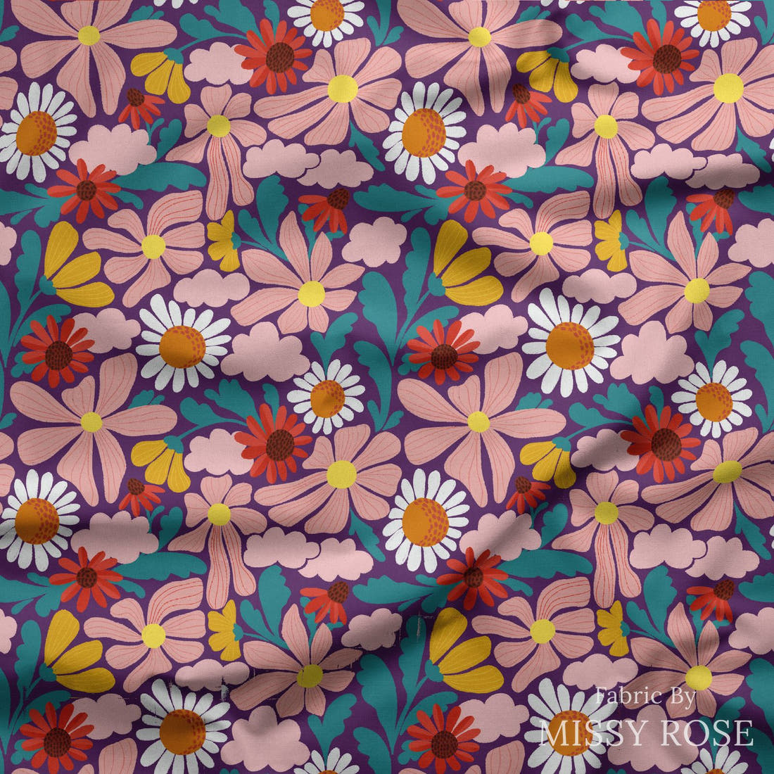 Rosie Browett 18 draped fabric mockup - custom printed fabric by the metre | Fabric by Missy Rose
