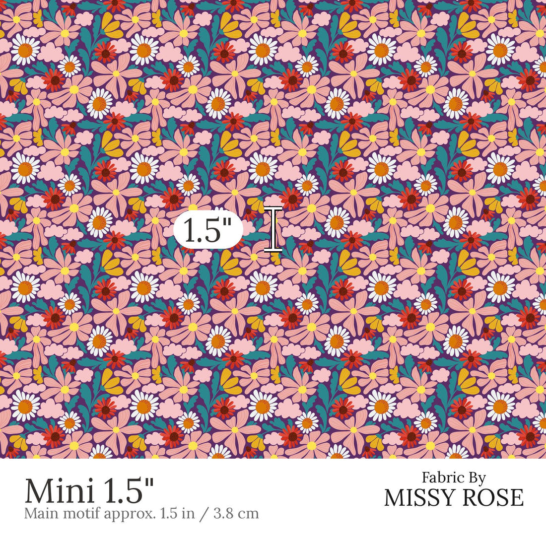 Rosie Browett 18 Mini 1.5 inch print scale guide | Fabric by Missy Rose