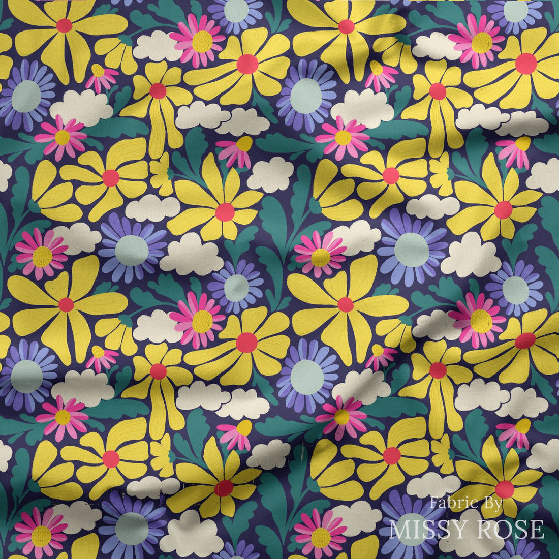 Rosie Browett 19 draped fabric mockup - custom printed fabric by the metre | Fabric by Missy Rose