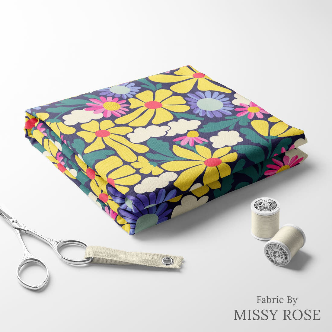 Rosie Browett 19 folded fabric stack with matching thread - pre-order fabric Australia | Fabric by Missy Rose