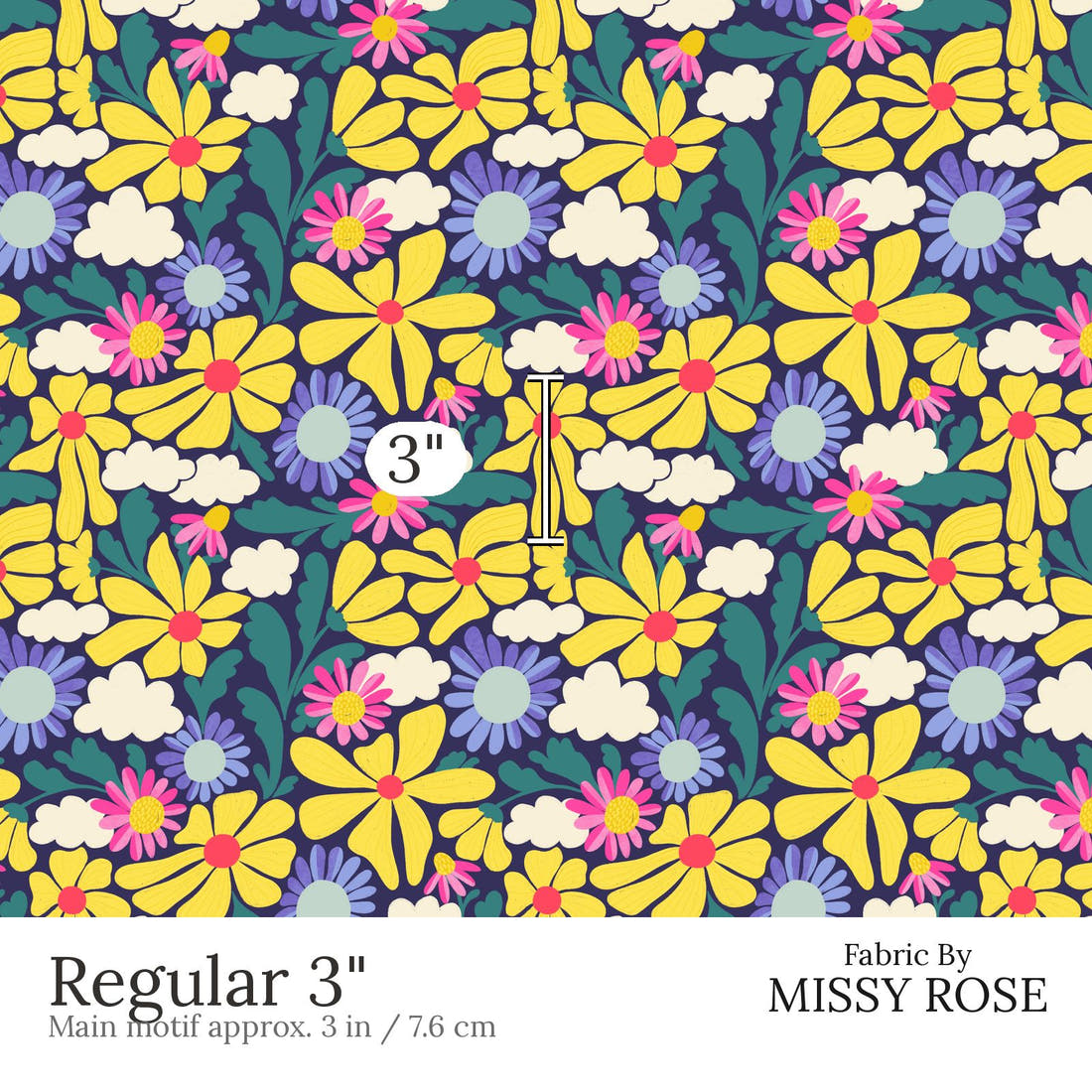 Rosie Browett 19 Regular 3 inch print scale guide | Fabric by Missy Rose