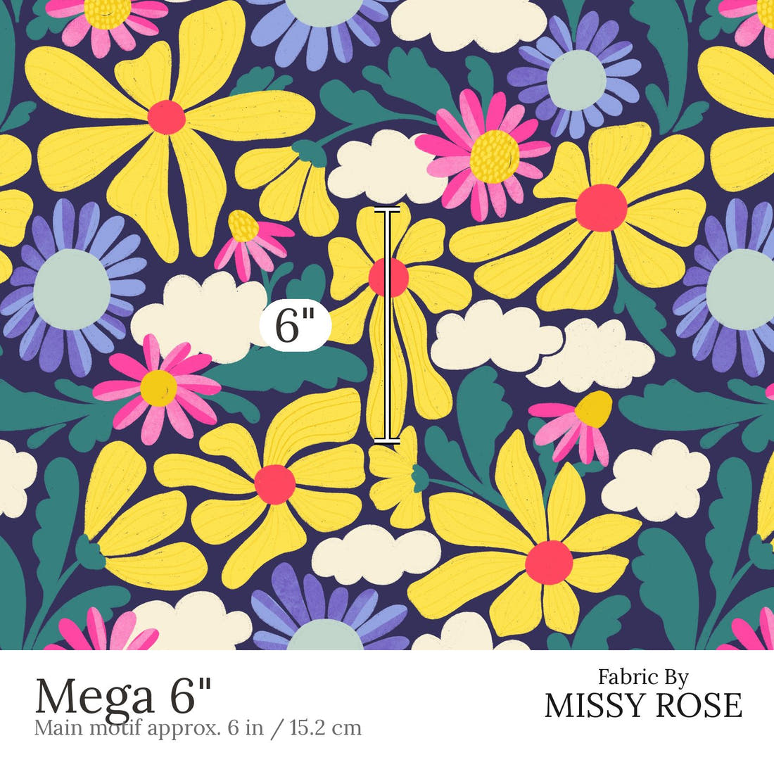 Rosie Browett 19 Mega 6 inch print scale guide | Fabric by Missy Rose
