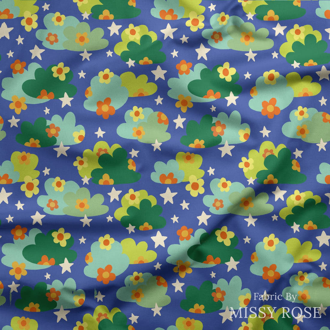 Rosie Browett 20 draped fabric mockup - custom printed fabric by the metre | Fabric by Missy Rose