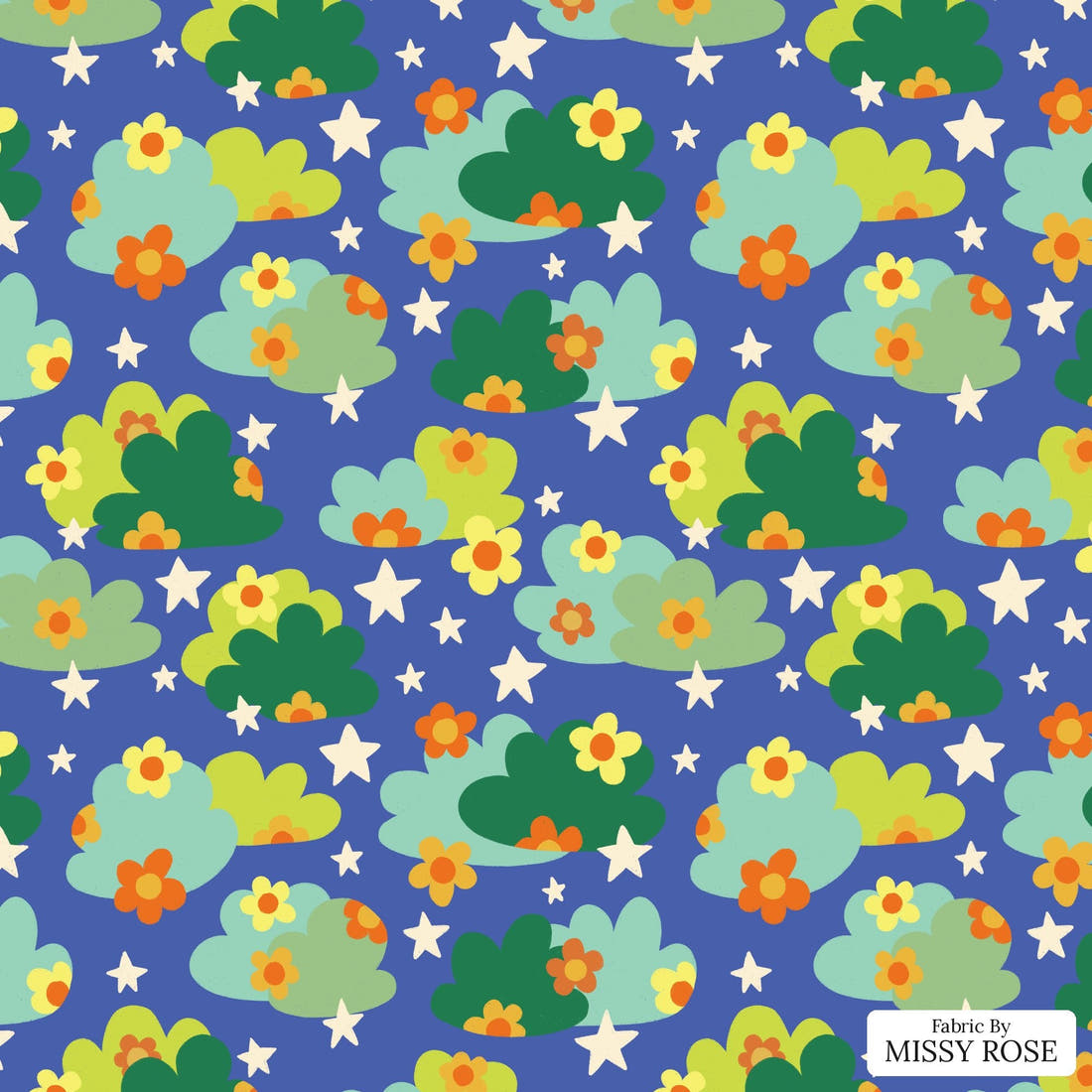 Rosie Browett 20 - flat view of the print, zoom in for detail | Fabric by Missy Rose