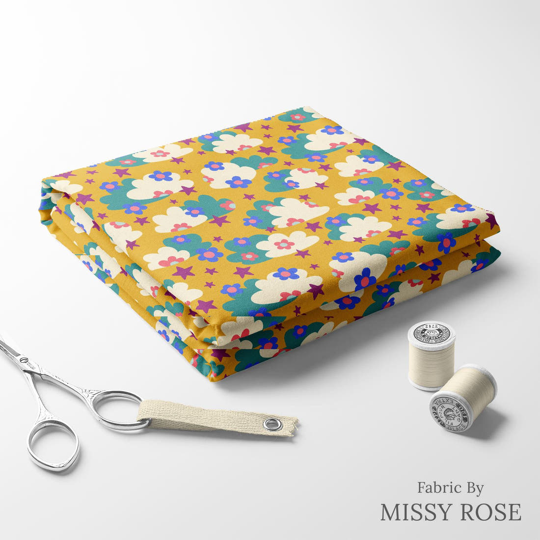 Rosie Browett 21 folded fabric stack with matching thread - pre-order fabric Australia | Fabric by Missy Rose