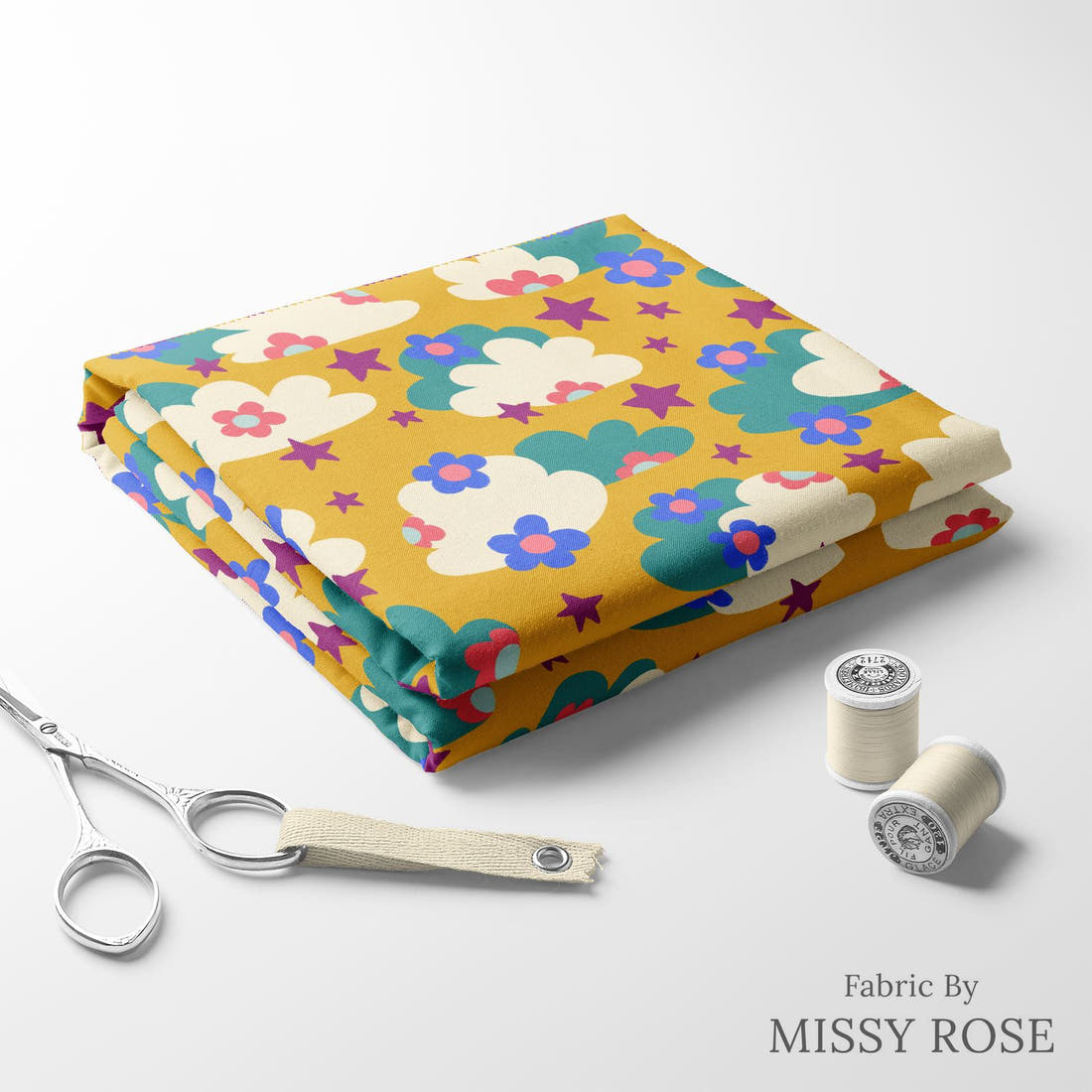 Rosie Browett 21 folded fabric stack with matching thread - pre-order fabric Australia | Fabric by Missy Rose