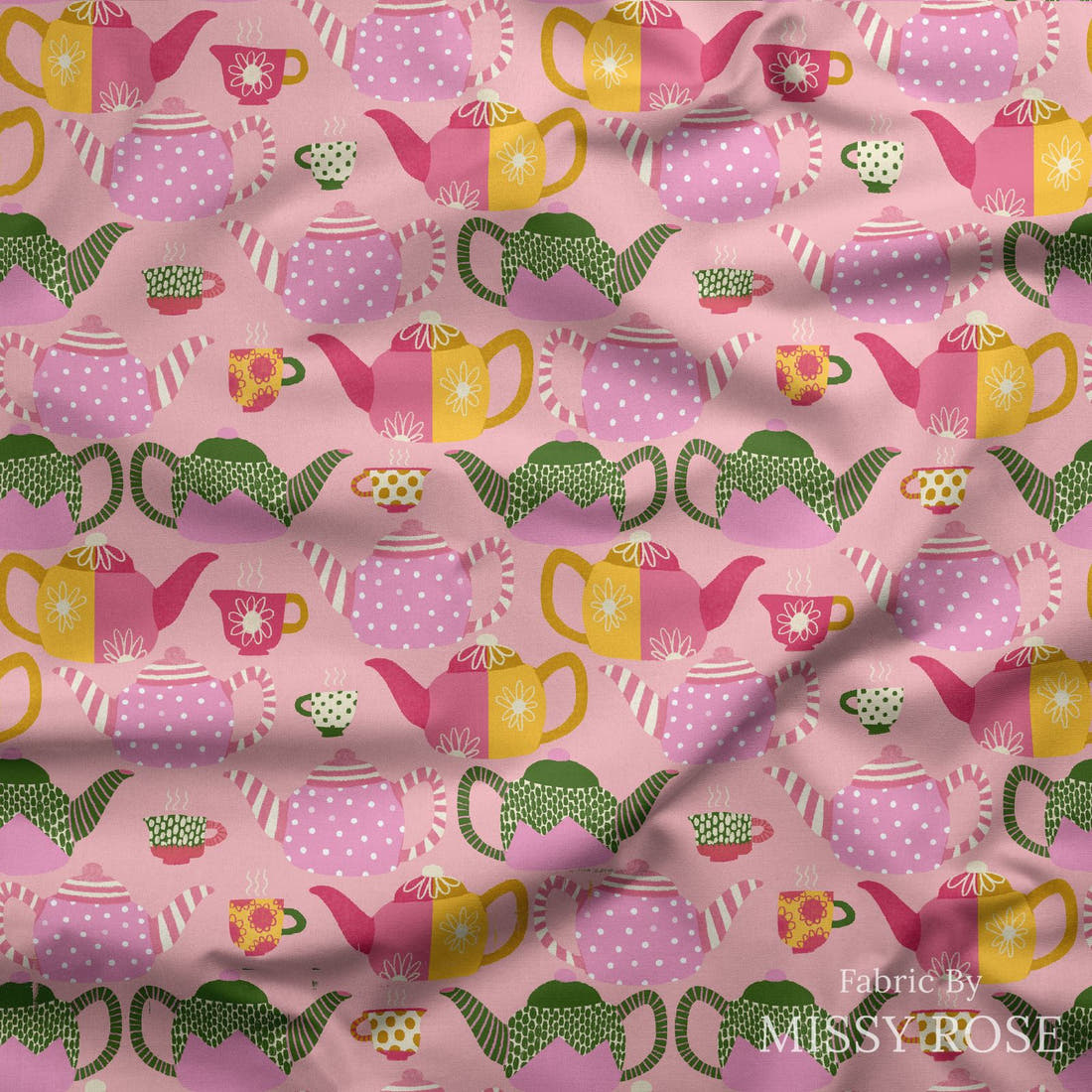 Rosie Browett 22 draped fabric mockup - custom printed fabric by the metre | Fabric by Missy Rose