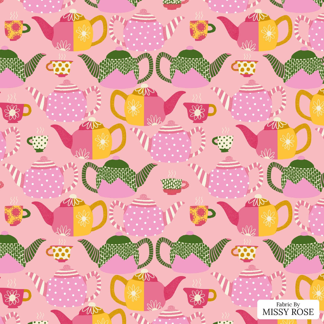 Rosie Browett 22 - flat view of the print, zoom in for detail | Fabric by Missy Rose