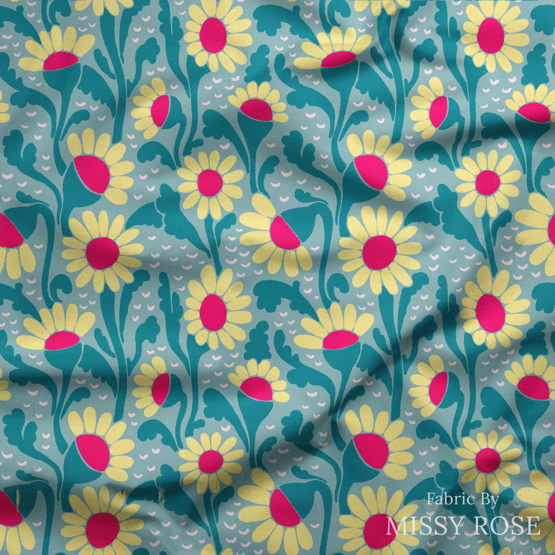 Rosie Browett 23 draped fabric mockup - custom printed fabric by the metre | Fabric by Missy Rose