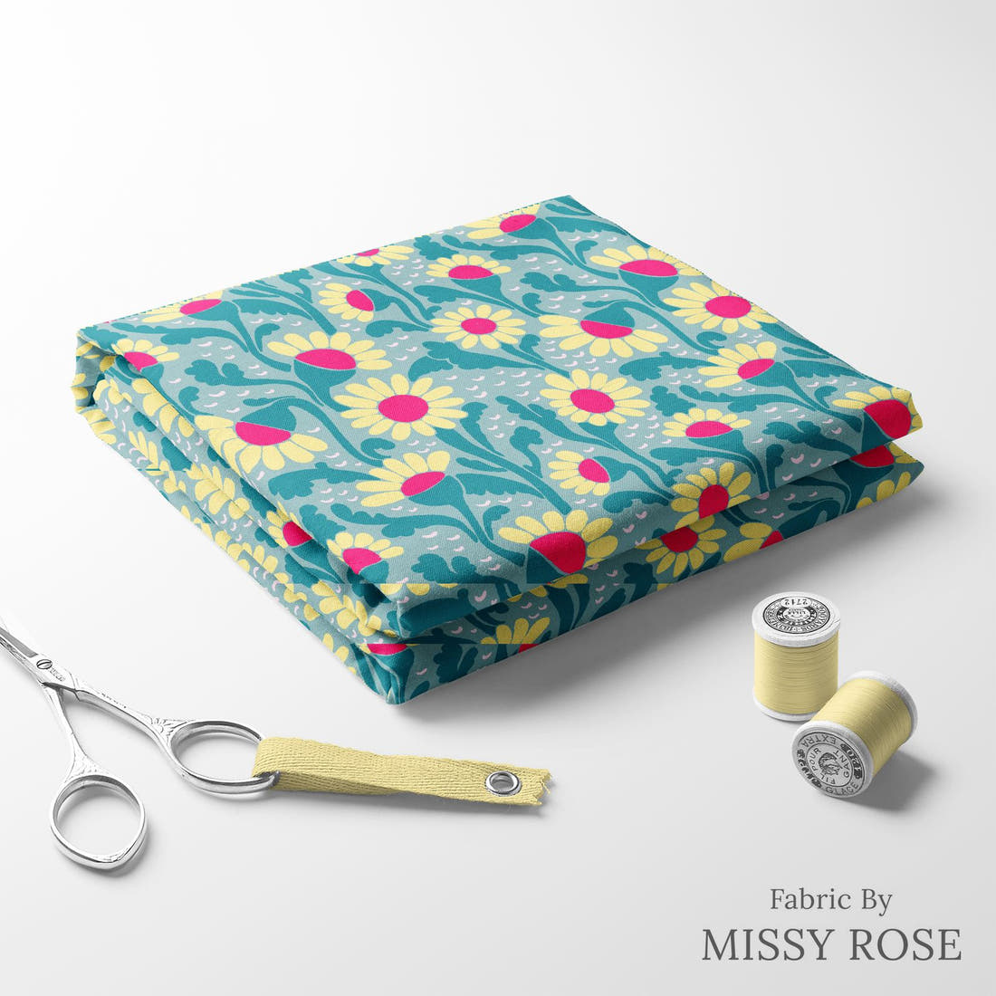 Rosie Browett 23 folded fabric stack with matching thread - pre-order fabric Australia | Fabric by Missy Rose
