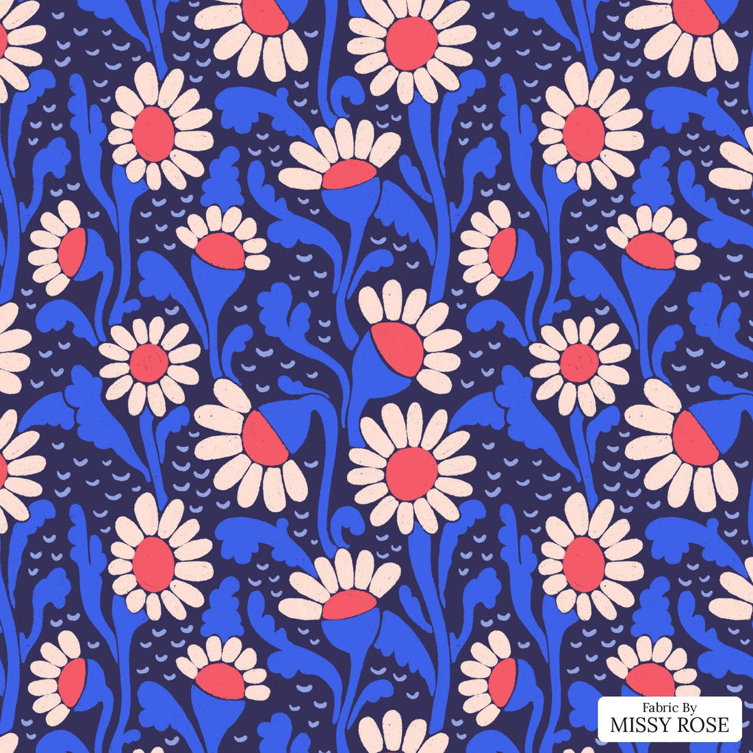 Rosie Browett 24 - flat view of the print, zoom in for detail | Fabric by Missy Rose