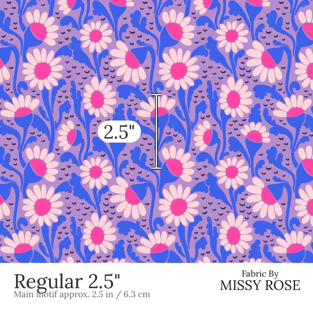 Rosie Browett 25 Regular 2.5 inch print scale guide | Fabric by Missy Rose