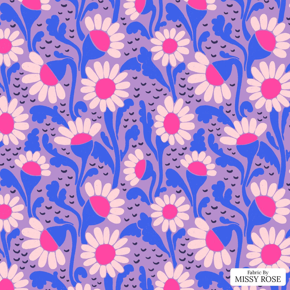 Rosie Browett 25 - flat view of the print, zoom in for detail | Fabric by Missy Rose
