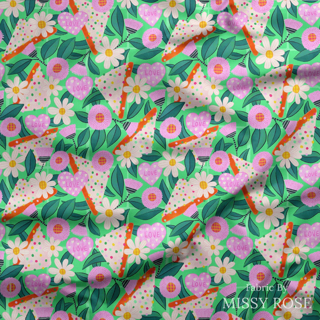 Rosie Browett 27 draped fabric mockup - custom printed fabric by the metre | Fabric by Missy Rose