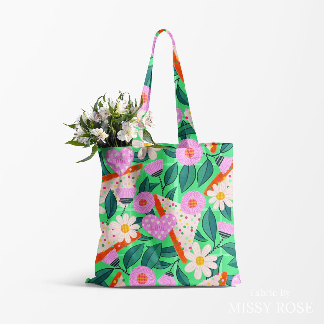 Rosie Browett 27 sewn into a tote bag - see how the print looks made up | Fabric by Missy Rose