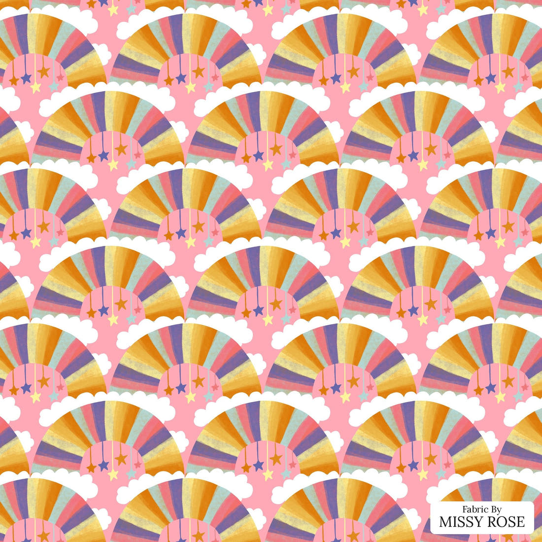 Rosie Browett 28 - flat view of the print, zoom in for detail | Fabric by Missy Rose
