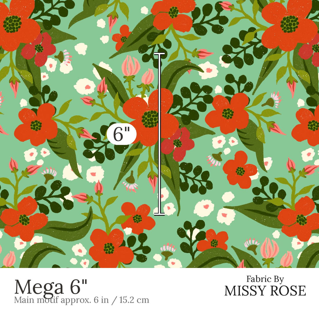 Rosie Browett 29 Mega 6 inch print scale guide | Fabric by Missy Rose